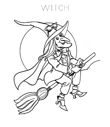 Witch Coloring Printable for kids