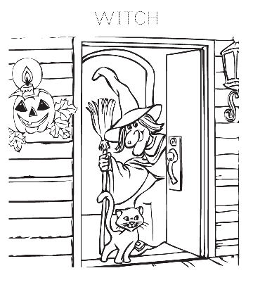 Witch House Coloring Page for kids